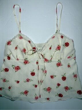 Land of the Free Los Angeles Floral Rose Lace Cami Top - Size M - New